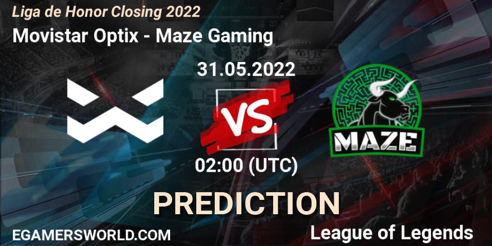  Optix - Maze Gaming: прогноз. 31.05.2022 at 02:00, LoL, Liga de Honor Closing 2022