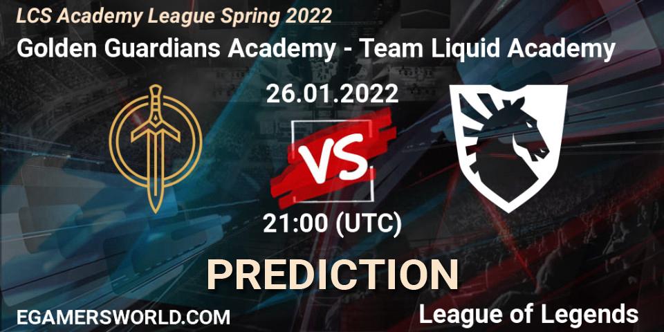 Golden Guardians Academy - Team Liquid Academy: прогноз. 26.01.2022 at 21:00, LoL, LCS Academy League Spring 2022