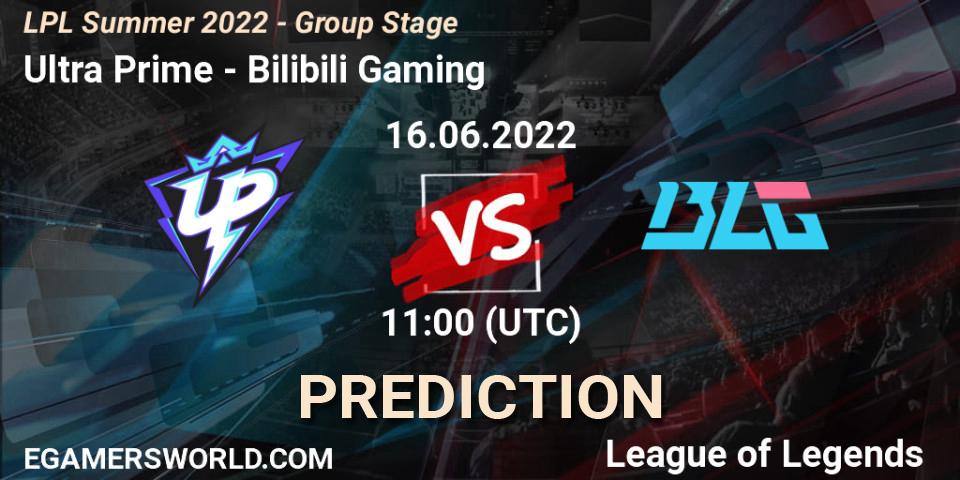 Ultra Prime - Bilibili Gaming: прогноз. 16.06.2022 at 11:50, LoL, LPL Summer 2022 - Group Stage