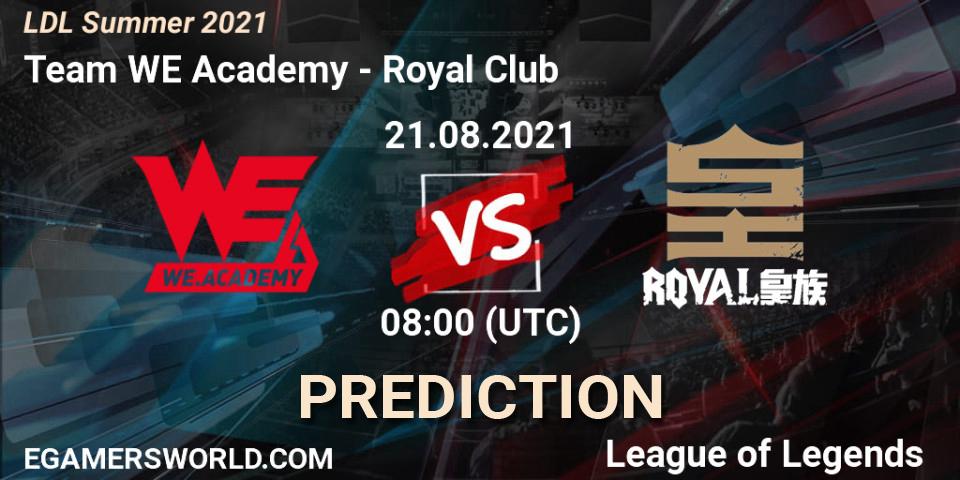 Team WE Academy - Royal Club: прогноз. 21.08.2021 at 08:20, LoL, LDL Summer 2021