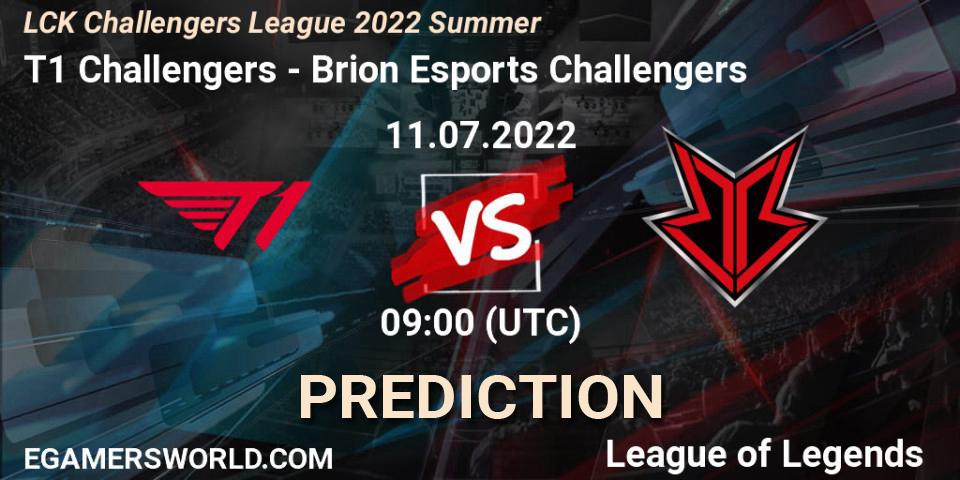 T1 Challengers - Brion Esports Challengers: прогноз. 14.07.2022 at 06:00, LoL, LCK Challengers League 2022 Summer