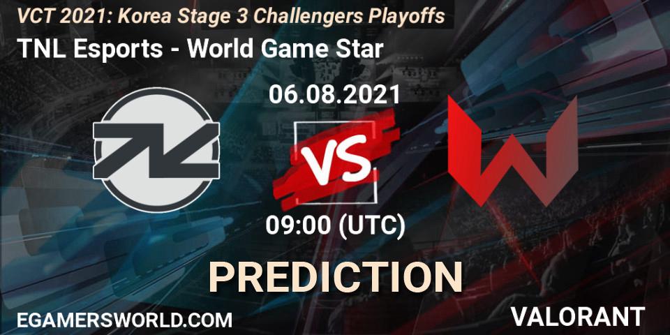 TNL Esports - World Game Star: прогноз. 06.08.2021 at 11:00, VALORANT, VCT 2021: Korea Stage 3 Challengers Playoffs