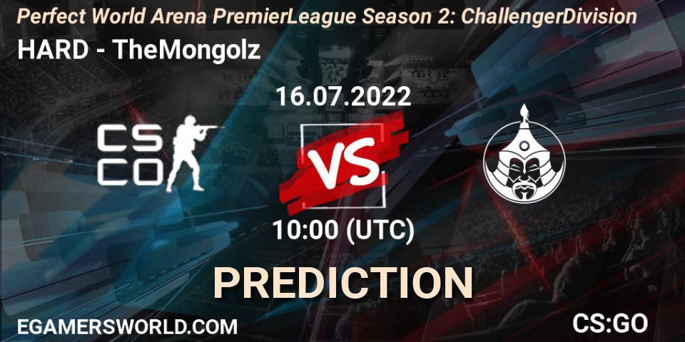 HARD - TheMongolz: прогноз. 16.07.2022 at 13:00, Counter-Strike (CS2), Perfect World Arena Premier League Season 2: Challenger Division