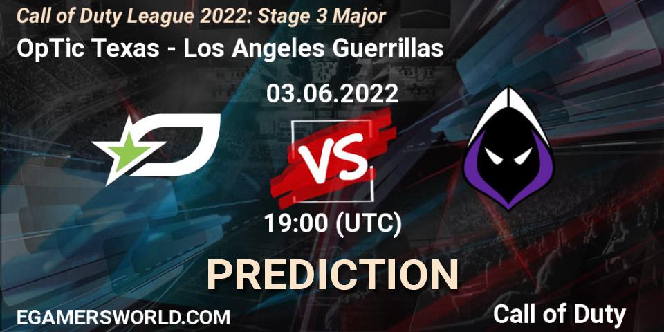 OpTic Texas - Los Angeles Guerrillas: прогноз. 03.06.2022 at 19:00, Call of Duty, Call of Duty League 2022: Stage 3 Major