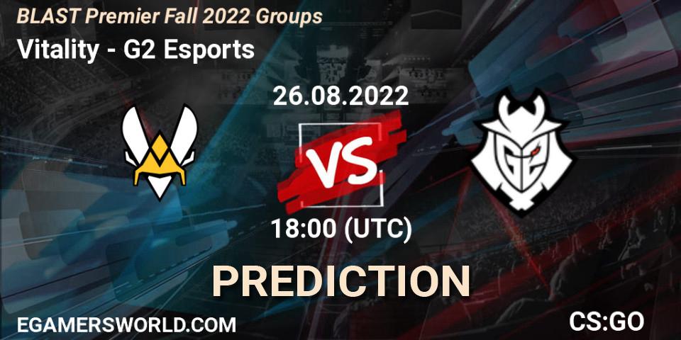 Vitality - G2 Esports: прогноз. 26.08.2022 at 17:50, Counter-Strike (CS2), BLAST Premier Fall 2022 Groups