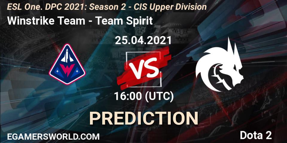 Winstrike Team - Team Spirit: прогноз. 25.04.21, Dota 2, ESL One. DPC 2021: Season 2 - CIS Upper Division