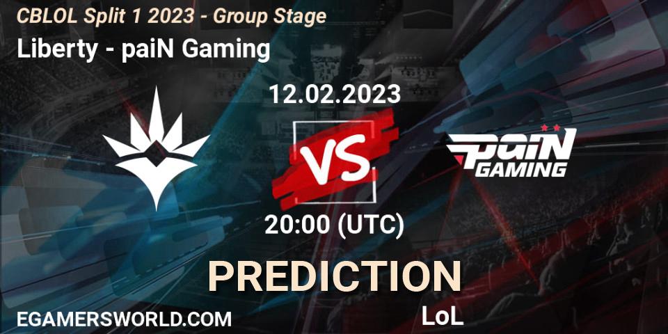 Liberty - paiN Gaming: прогноз. 12.02.2023 at 20:00, LoL, CBLOL Split 1 2023 - Group Stage