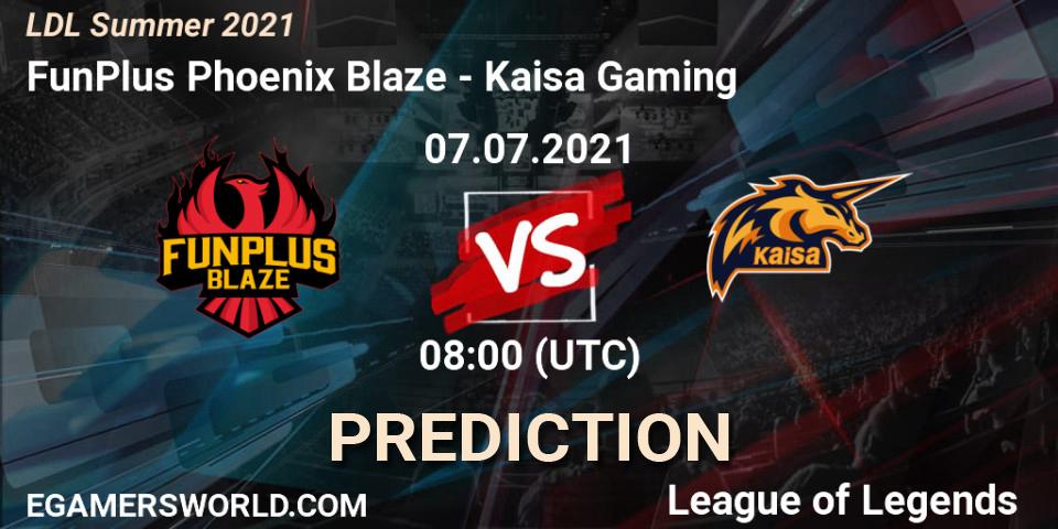 FunPlus Phoenix Blaze - Kaisa Gaming: прогноз. 07.07.2021 at 09:00, LoL, LDL Summer 2021