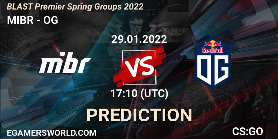 MIBR - OG: прогноз. 29.01.2022 at 17:10, Counter-Strike (CS2), BLAST Premier Spring Groups 2022