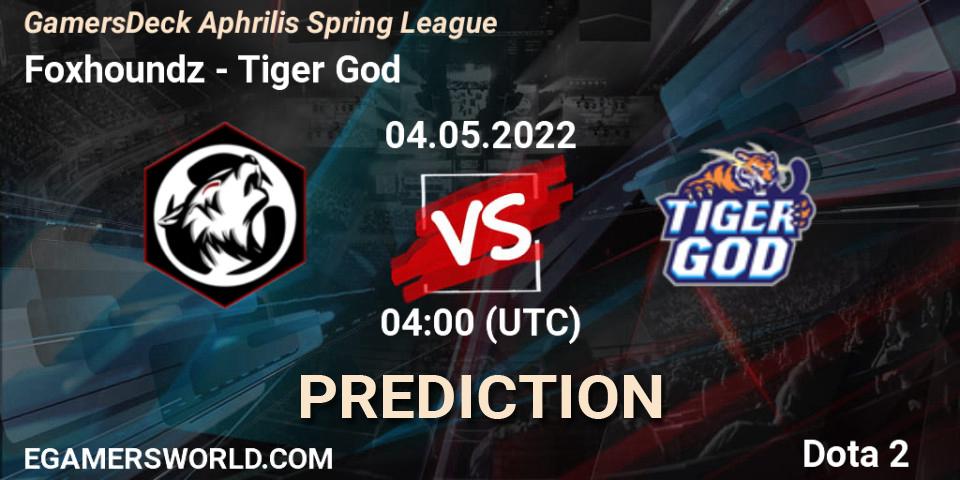 Foxhoundz - Tiger God: прогноз. 04.05.2022 at 04:00, Dota 2, GamersDeck Aphrilis Spring League