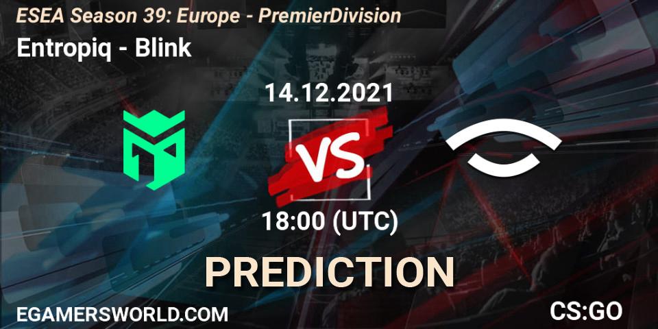 Entropiq - Blink: прогноз. 14.12.21, CS2 (CS:GO), ESEA Season 39: Europe - Premier Division