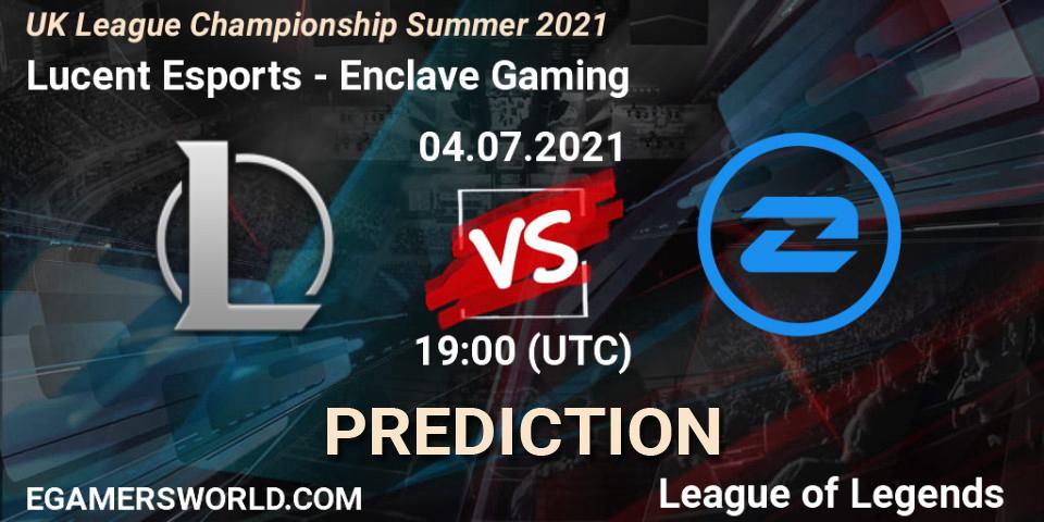 Lucent Esports - Enclave Gaming: прогноз. 04.07.2021 at 19:00, LoL, UK League Championship Summer 2021