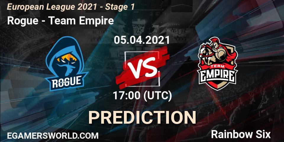 Rogue - Team Empire: прогноз. 05.04.21, Rainbow Six, European League 2021 - Stage 1