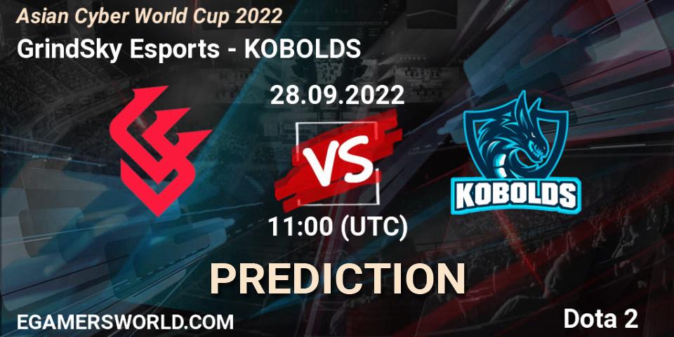 GrindSky Esports - KOBOLDS: прогноз. 28.09.2022 at 10:19, Dota 2, Asian Cyber World Cup 2022