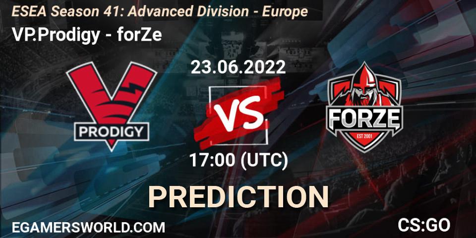 VP.Prodigy - forZe: прогноз. 23.06.2022 at 17:05, Counter-Strike (CS2), ESEA Season 41: Advanced Division - Europe