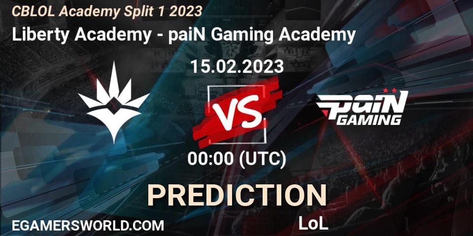 Liberty Academy - paiN Gaming Academy: прогноз. 15.02.2023 at 00:00, LoL, CBLOL Academy Split 1 2023