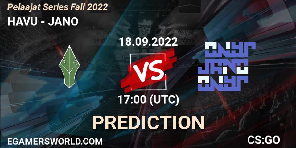 HAVU - JANO: прогноз. 18.09.2022 at 17:00, Counter-Strike (CS2), Pelaajat Series Fall 2022