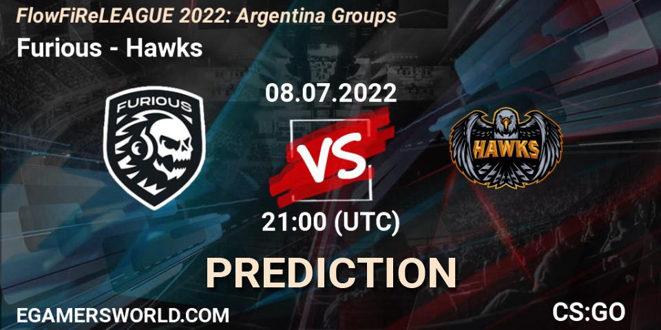 Furious - Hawks: прогноз. 08.07.22, CS2 (CS:GO), FlowFiReLEAGUE 2022: Argentina Groups