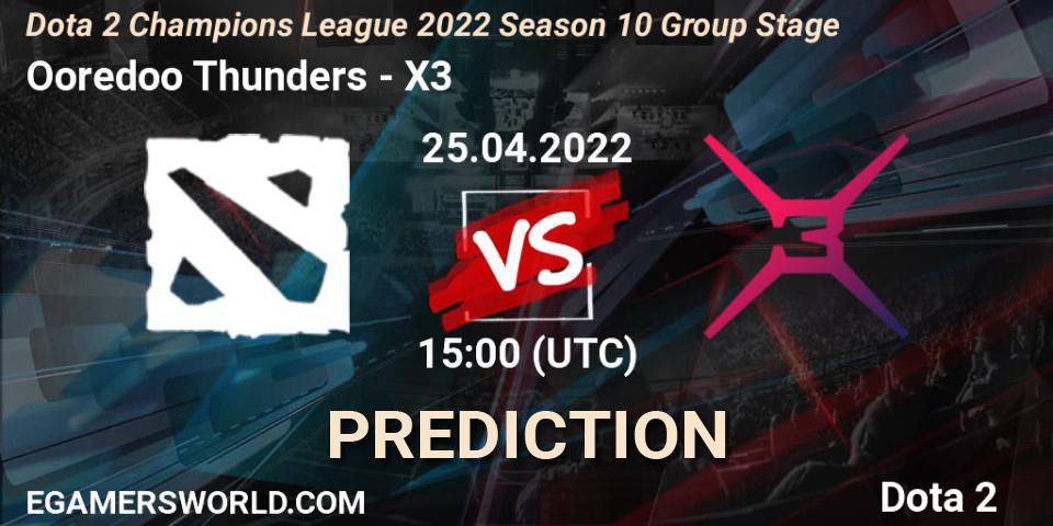 Ooredoo Thunders - X3: прогноз. 25.04.22, Dota 2, Dota 2 Champions League 2022 Season 10 