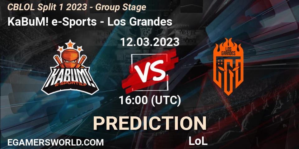 KaBuM! e-Sports - Los Grandes: прогноз. 12.03.23, LoL, CBLOL Split 1 2023 - Group Stage