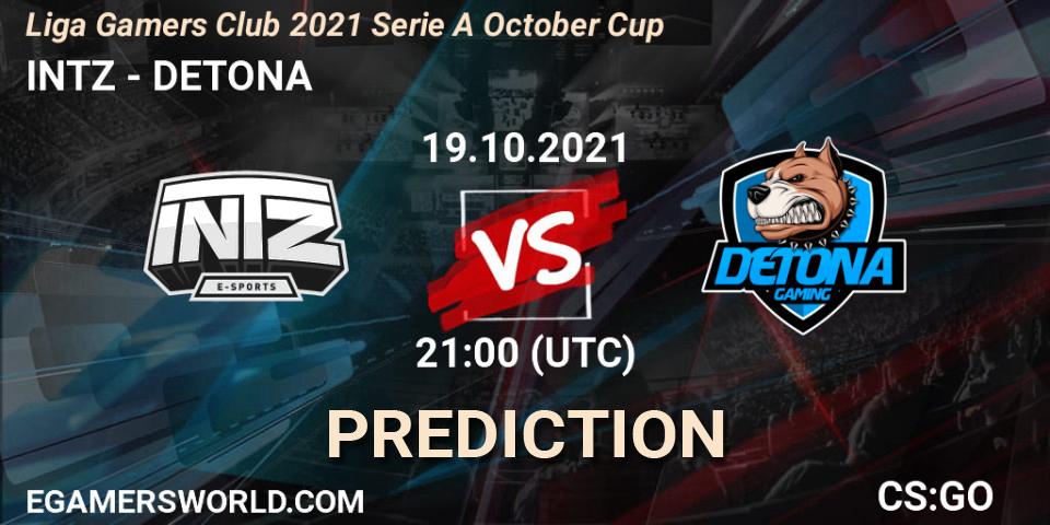 INTZ - DETONA: прогноз. 19.10.2021 at 23:30, Counter-Strike (CS2), Liga Gamers Club 2021 Serie A October Cup