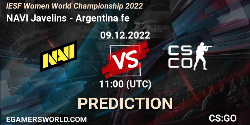 NAVI Javelins - Argentina fe: прогноз. 09.12.2022 at 12:10, Counter-Strike (CS2), IESF Female World Esports Championship 2022
