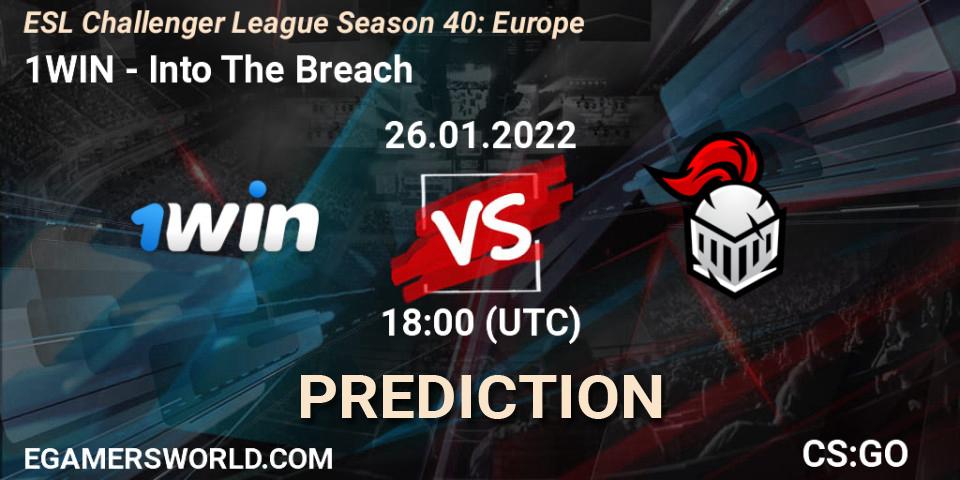 1WIN - Into The Breach: прогноз. 26.01.2022 at 18:00, Counter-Strike (CS2), ESL Challenger League Season 40: Europe