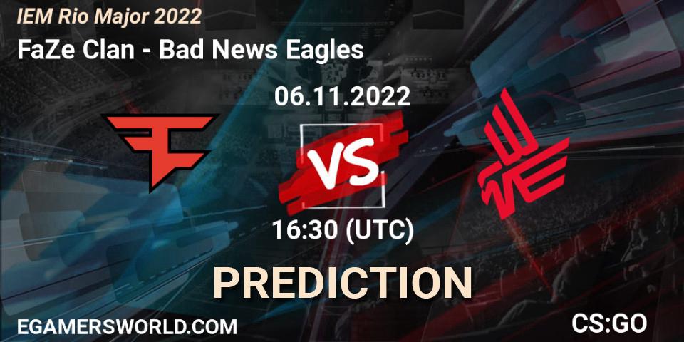 FaZe Clan - Bad News Eagles: прогноз. 06.11.2022 at 17:00, Counter-Strike (CS2), IEM Rio Major 2022