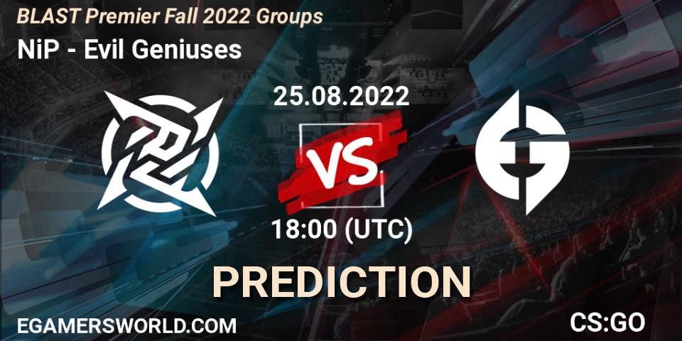 NiP - Evil Geniuses: прогноз. 25.08.2022 at 13:40, Counter-Strike (CS2), BLAST Premier Fall 2022 Groups