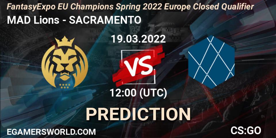 MAD Lions - SACRAMENTO: прогноз. 19.03.2022 at 12:30, Counter-Strike (CS2), FantasyExpo EU Champions Spring 2022 Europe Closed Qualifier