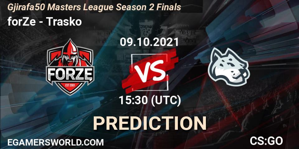 forZe - Trasko: прогноз. 09.10.2021 at 16:00, Counter-Strike (CS2), Gjirafa50 Masters League Season 2 Finals