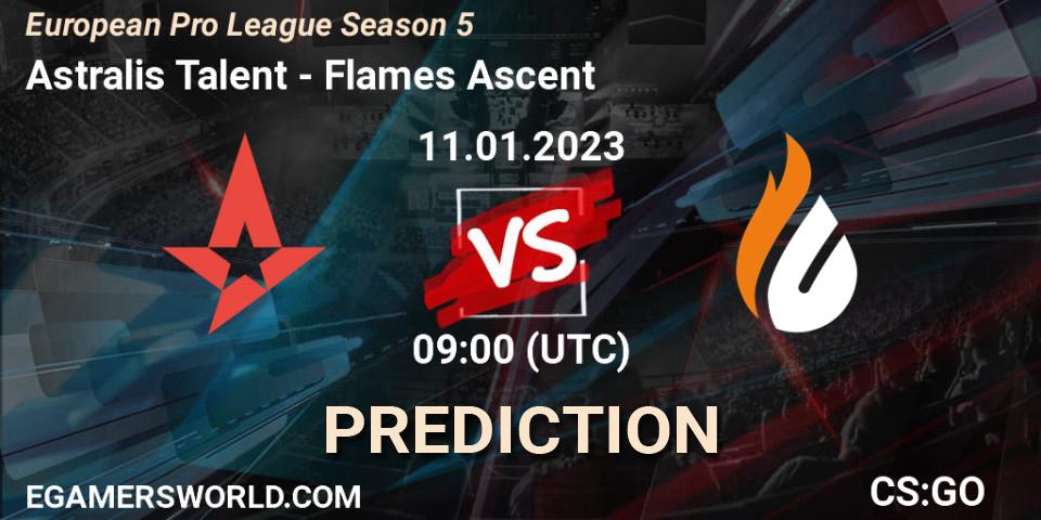 Astralis Talent - Flames Ascent: прогноз. 11.01.23, CS2 (CS:GO), European Pro League Season 5
