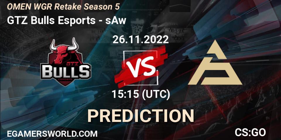 GTZ Bulls Esports - sAw: прогноз. 26.11.2022 at 15:30, Counter-Strike (CS2), Circuito Retake Season 5