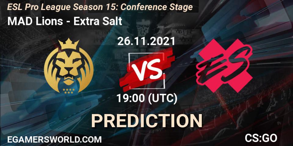 MAD Lions - Extra Salt: прогноз. 26.11.2021 at 20:25, Counter-Strike (CS2), ESL Pro League Season 15: Conference Stage