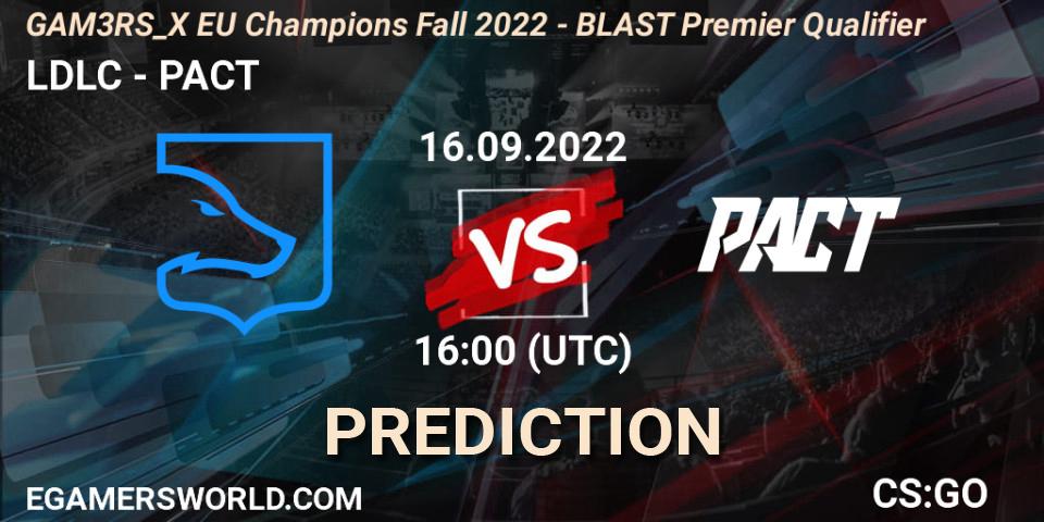 LDLC - PACT: прогноз. 16.09.2022 at 16:10, Counter-Strike (CS2), GAM3RS_X EU Champions: Fall 2022