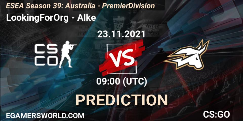 LookingForOrg - Alke: прогноз. 23.11.2021 at 09:00, Counter-Strike (CS2), ESEA Season 39: Australia - Premier Division