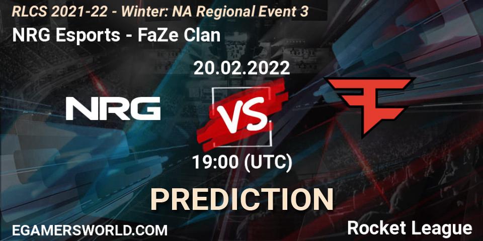 NRG Esports - FaZe Clan: прогноз. 20.02.2022 at 19:00, Rocket League, RLCS 2021-22 - Winter: NA Regional Event 3