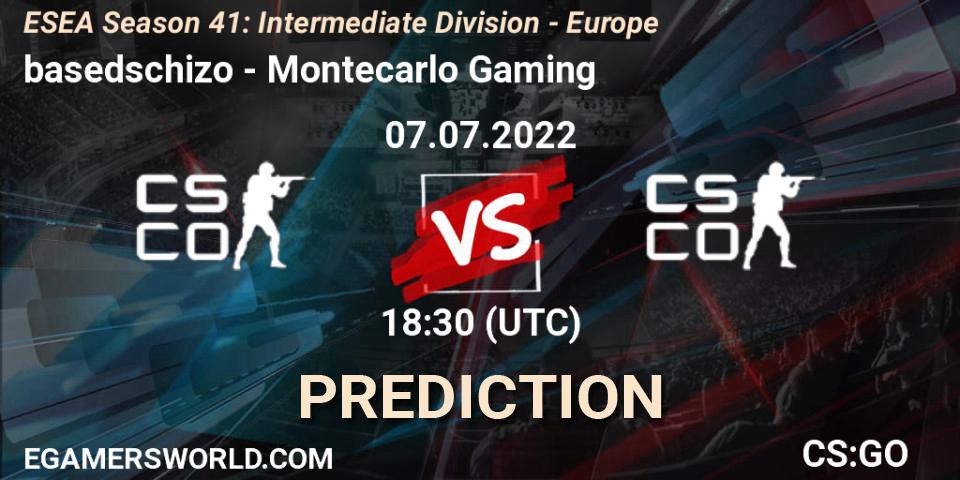 basedschizo - Montecarlo Gaming: прогноз. 07.07.2022 at 18:30, Counter-Strike (CS2), ESEA Season 41: Intermediate Division - Europe