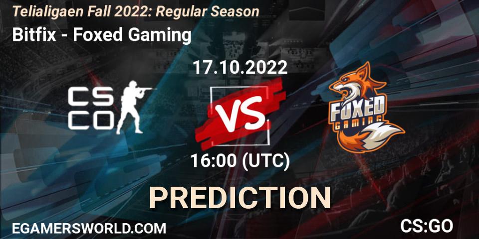 Bitfix - Foxed Gaming: прогноз. 17.10.2022 at 16:00, Counter-Strike (CS2), Telialigaen Fall 2022: Regular Season