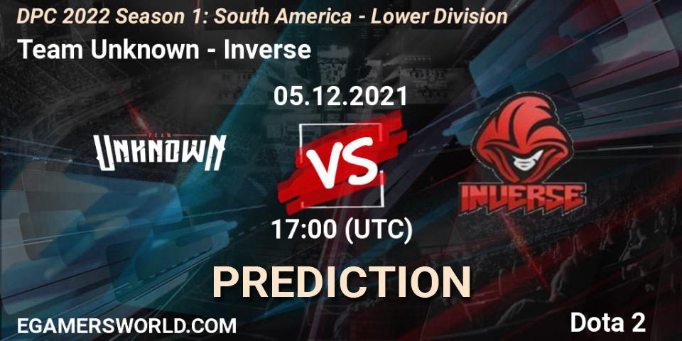 Team Unknown - Inverse: прогноз. 05.12.21, Dota 2, DPC 2022 Season 1: South America - Lower Division