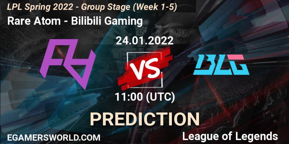 Rare Atom - Bilibili Gaming: прогноз. 24.01.2022 at 12:00, LoL, LPL Spring 2022 - Group Stage (Week 1-5)