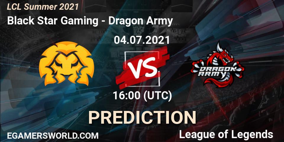 Black Star Gaming - Dragon Army: прогноз. 04.07.2021 at 16:00, LoL, LCL Summer 2021