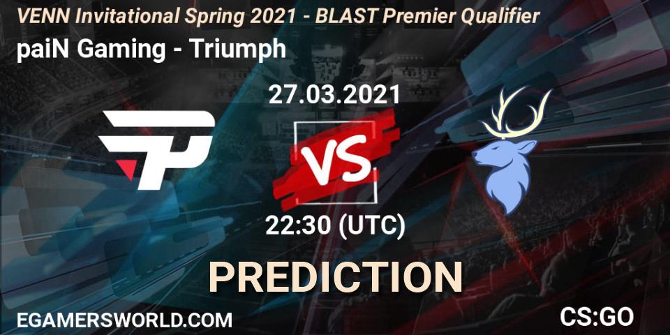 paiN Gaming - Triumph: прогноз. 27.03.2021 at 22:30, Counter-Strike (CS2), VENN Invitational Spring 2021 - BLAST Premier Qualifier