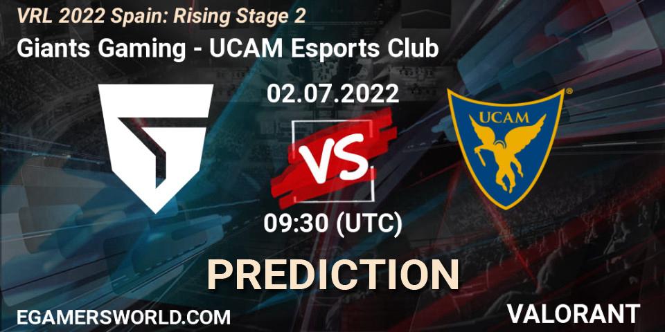 Giants Gaming - UCAM Esports Club: прогноз. 02.07.22, VALORANT, VRL 2022 Spain: Rising Stage 2