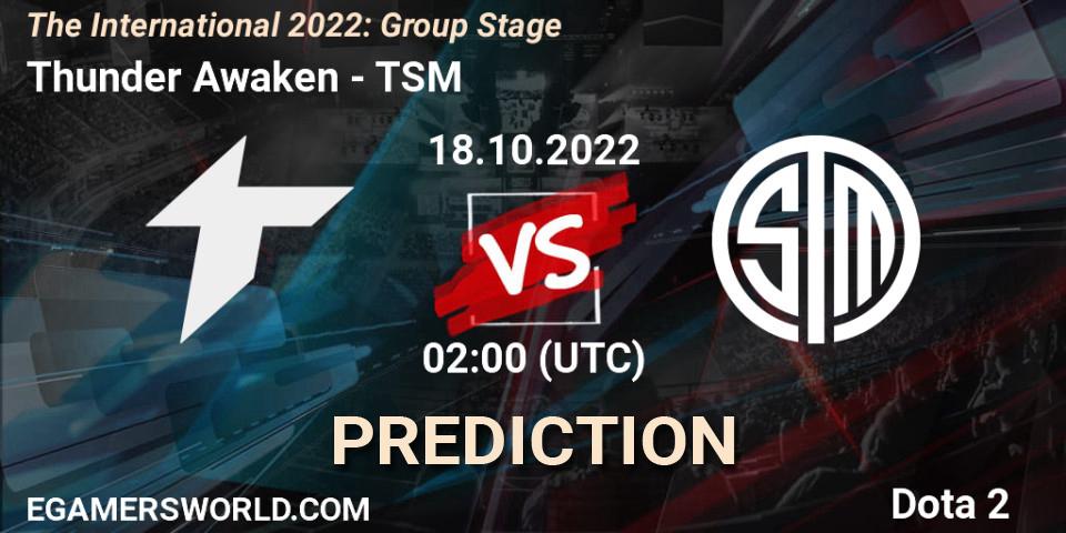 Thunder Awaken - TSM: прогноз. 18.10.22, Dota 2, The International 2022: Group Stage