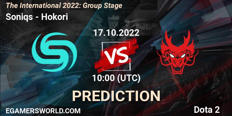 Soniqs - Hokori: прогноз. 17.10.2022 at 11:23, Dota 2, The International 2022: Group Stage