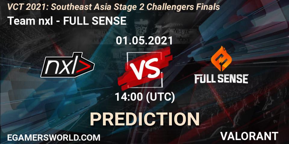 Team nxl - FULL SENSE: прогноз. 01.05.2021 at 15:30, VALORANT, VCT 2021: Southeast Asia Stage 2 Challengers Finals