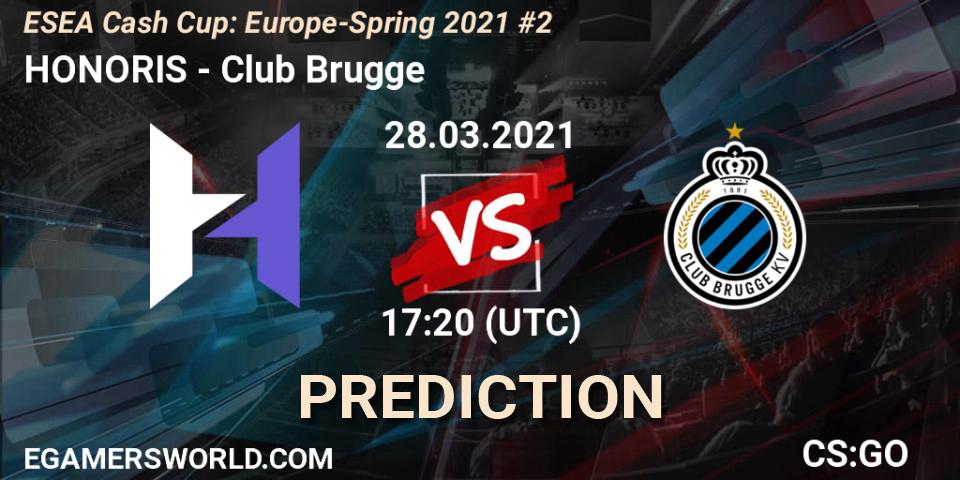 HONORIS - Club Brugge: прогноз. 28.03.2021 at 17:35, Counter-Strike (CS2), ESEA Cash Cup: Europe - Spring 2021 #2