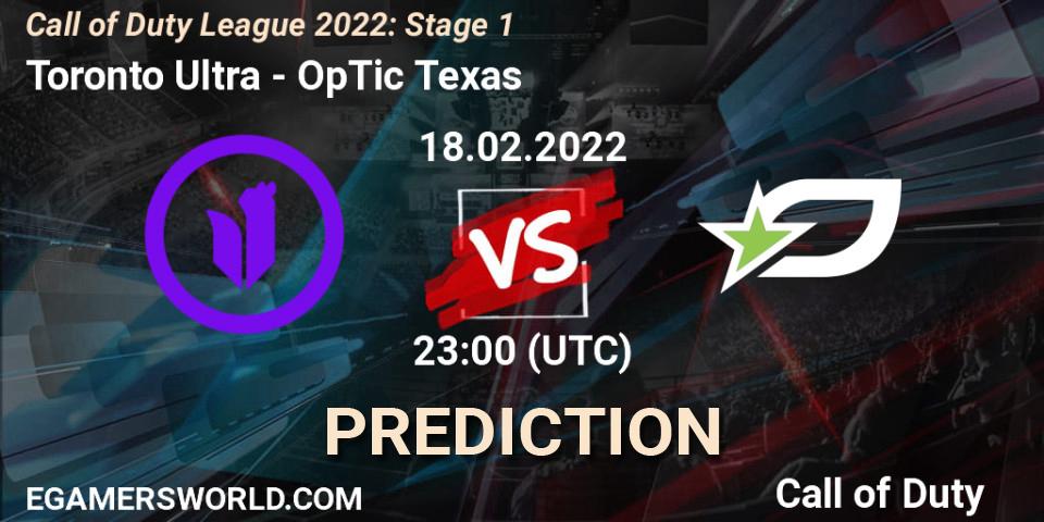 Toronto Ultra - OpTic Texas: прогноз. 18.02.2022 at 23:00, Call of Duty, Call of Duty League 2022: Stage 1