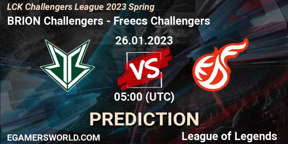 Brion Esports Challengers - Freecs Challengers: прогноз. 26.01.23, LoL, LCK Challengers League 2023 Spring